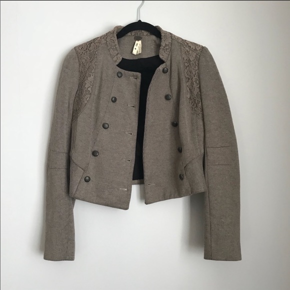 Free People Military Cropped Jacket Size 8 - Picture 4 of 8
